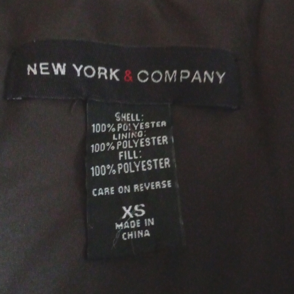 NY&Co Chocolate Vest Size XS With Pockets - Picture 5 of 5